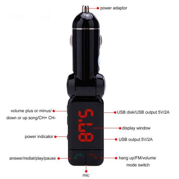 Reproductor Stereo y Cargador Bluetooth para Coche - Imagen 4