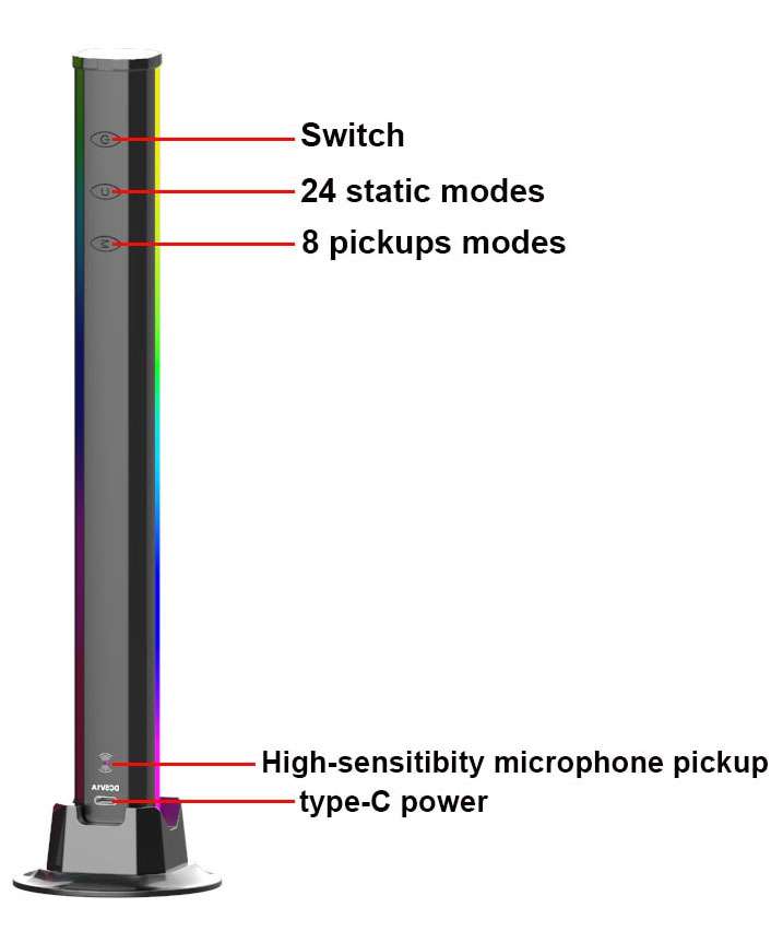 Columna Luz Led Controles