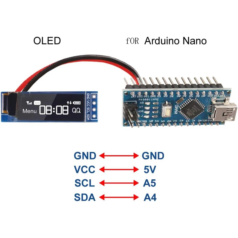 Módulo de pantalla OLED I2C conexion