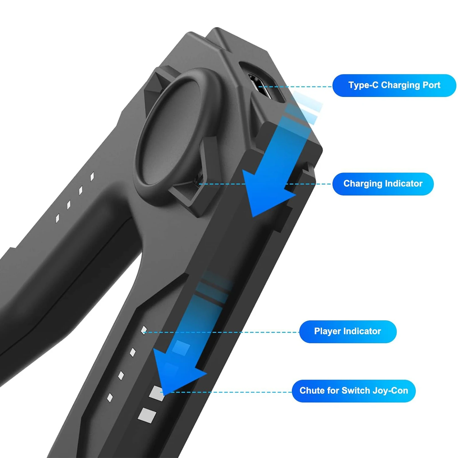 Cargador-grip recargable para JoyCon componentes