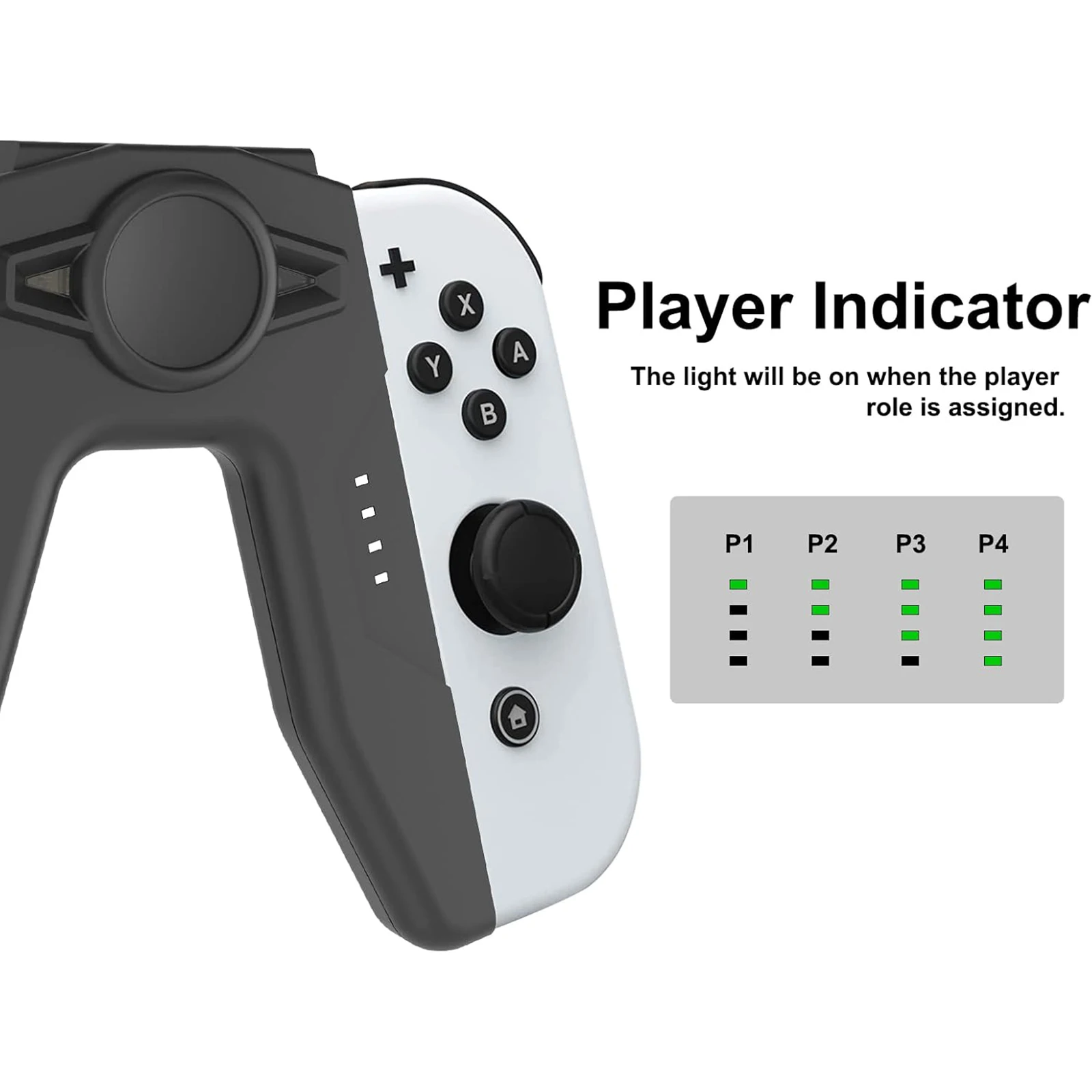 Cargador-grip recargable para JoyCon indicadores-2
