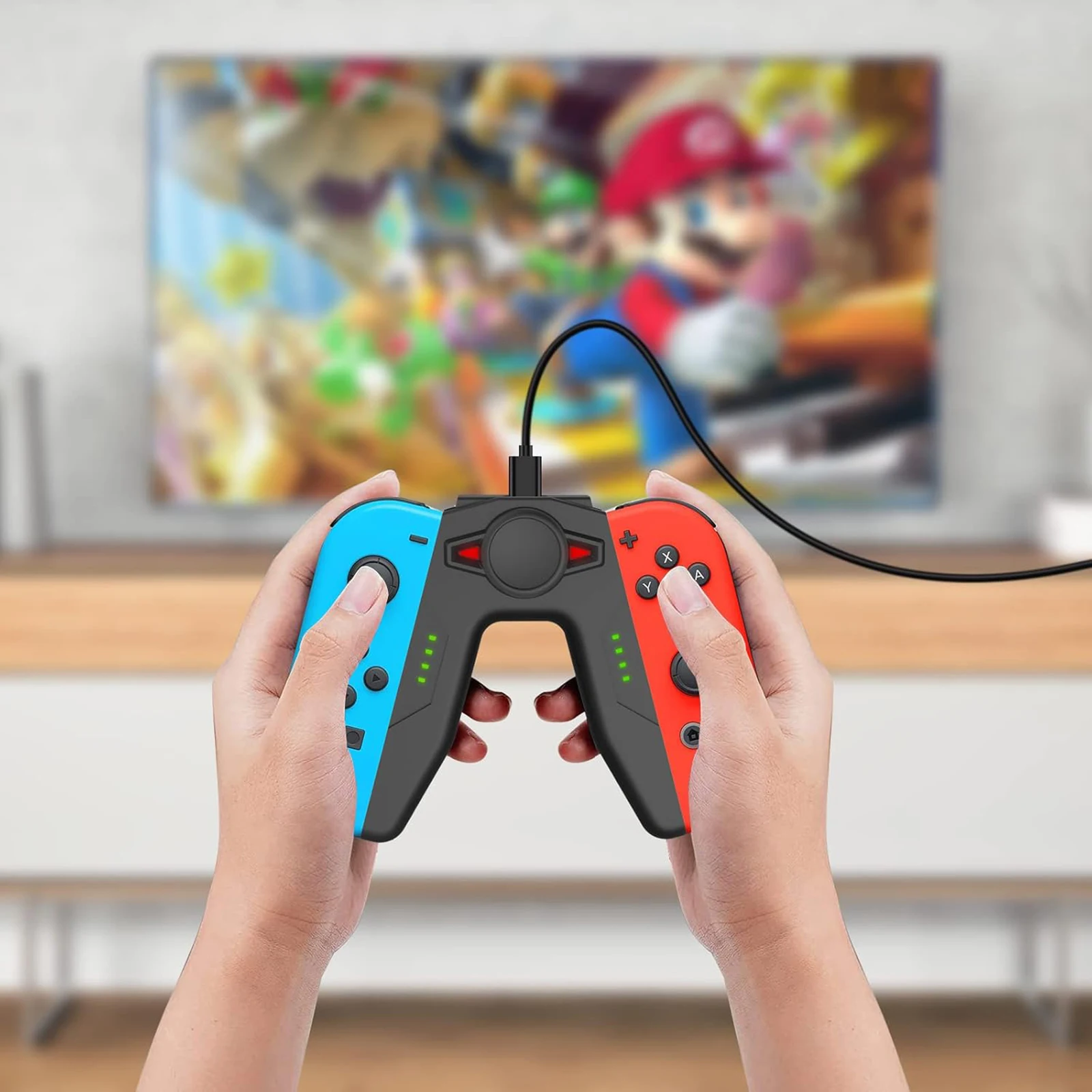 Cargador-grip recargable para JoyCon uso